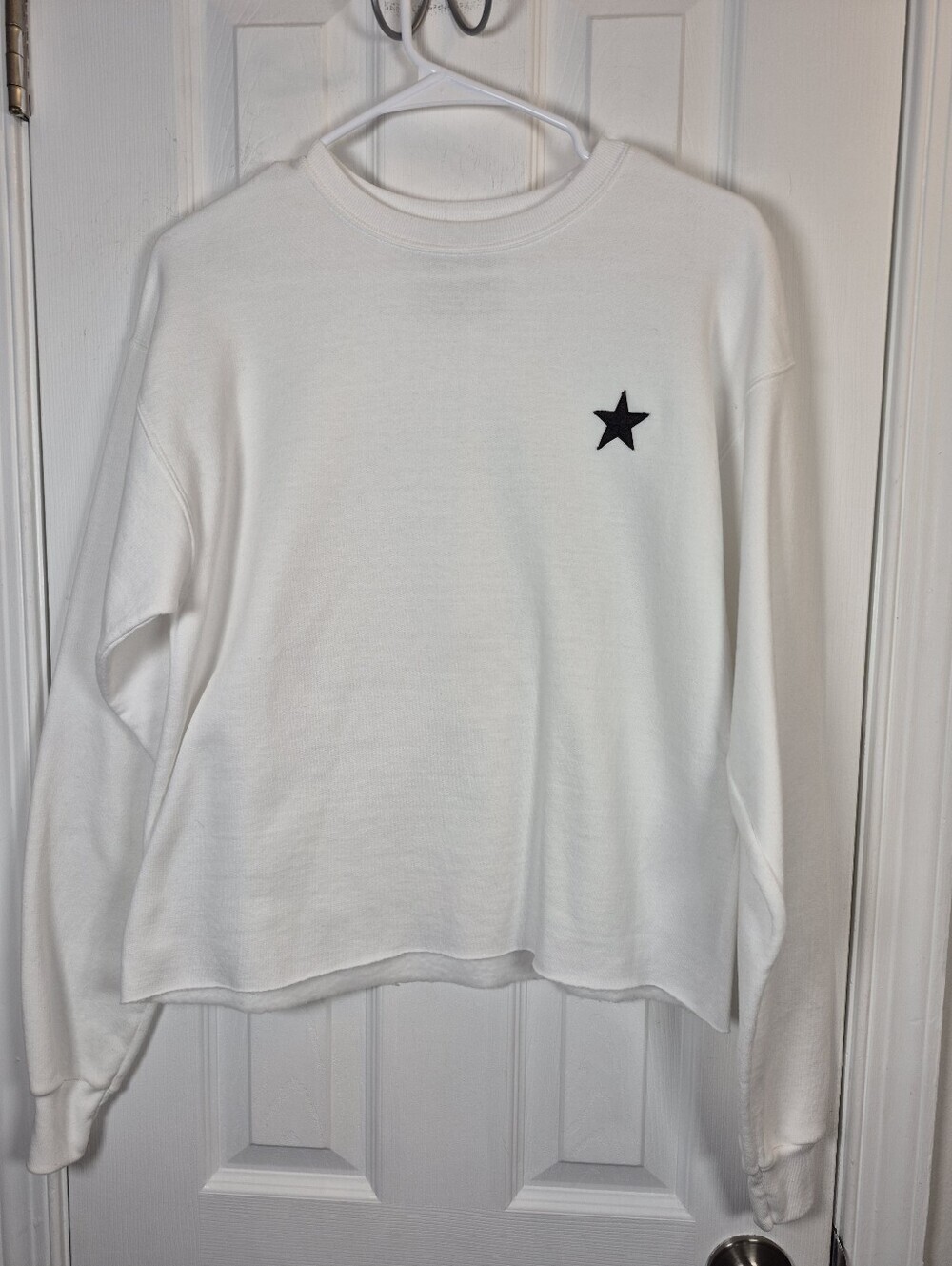 Unemployed Denim White Sequin Lips Oversized Crewneck Sweatshirt M Graphic Y2K